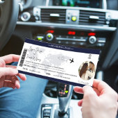 Einladungs-Ticket für Navy Blue Wedding Boarding Einladung