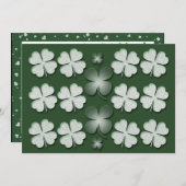 Einladungs-Vorlage - anpassbare Kleeblätter Einladung (Vorne/Hinten)