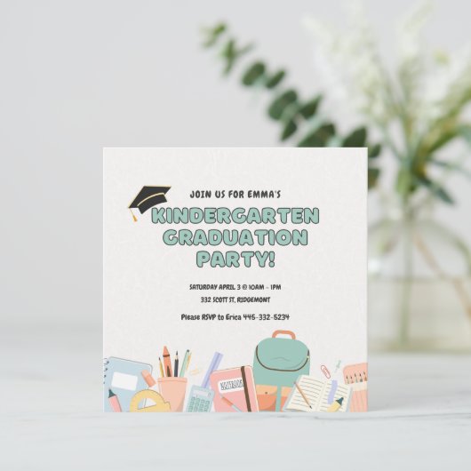 Einladungs-Vorlage für den Kindergarten Einladung (Stehend Vorderseite)