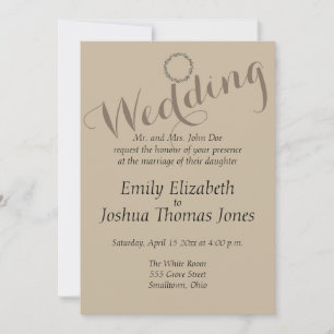 Einladungs-Vorlage für Hochzeiten individuell, ein Einladung