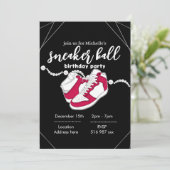 Einladungs-Vorlage für schwarzen Sneaker Einladung (Stehend Vorderseite)