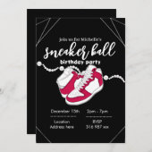 Einladungs-Vorlage für schwarzen Sneaker Einladung (Vorne/Hinten)