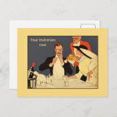 Einladungs-Vorlage für Vintages Abendessen im klas Einladungspostkarte (Vorne/Hinten)