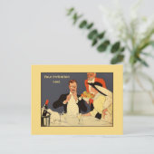 Einladungs-Vorlage für Vintages Abendessen im klas Einladungspostkarte (Stehend Vorderseite)