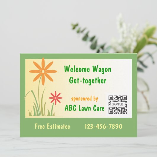 Einladungs-Vorlage Pflege Einladung (Stehend Vorderseite)