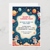 Einladungs-Weltraumkarte für den Boy Astronaut Einladung (Vorne/Hinten)