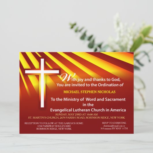 Einladungsanordnungen Lutherischer Minister indivi Einladung (Stehend Vorderseite)