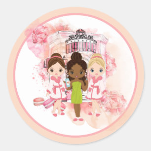 Einladungsaufkleber für afroamerikanischen Wellne Runder Aufkleber