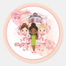 Einladungsaufkleber für afroamerikanischen Wellnes Runder Aufkleber