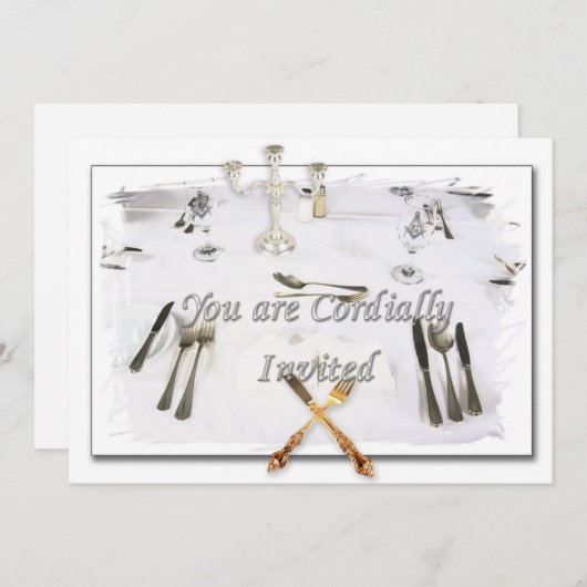 EINLADUNGSDINNERKARTEN EINLADUNG (Vorne/Hinten)