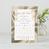 Einladungsgold Save The Date (Stehend Vorderseite)