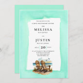 EinladungSimplistische Hochzeitstag Strand cha Einladung (Vorne/Hinten)