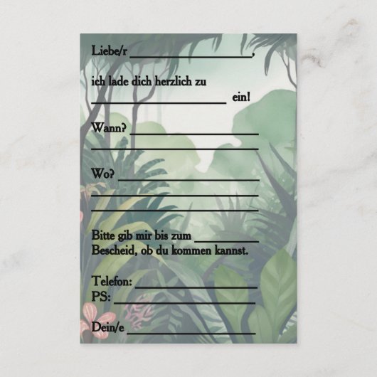 Einladungskarte (Rückseite)