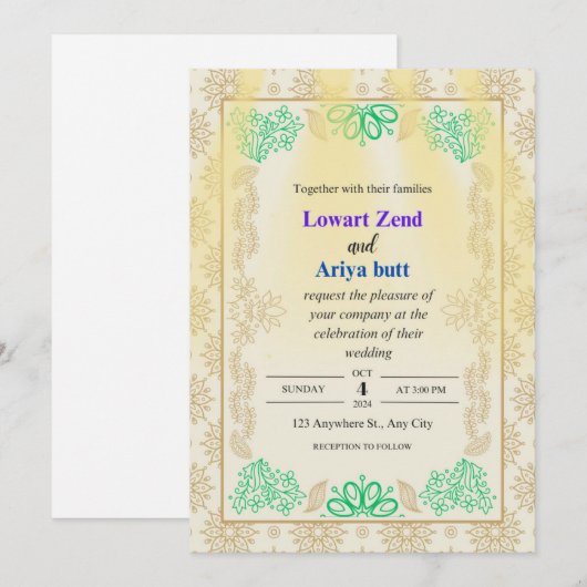 Einladungskarte (Vorne/Hinten)