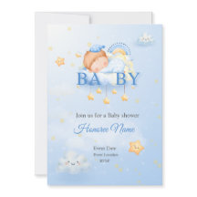 Einladungskarte Blau Baby Shower
