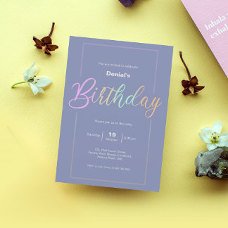 Einladungskarte der Geburtstagspartei | Rainbow Co Einladung