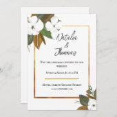 Einladungskarte der weißen Blume Einladung (Vorne/Hinten)