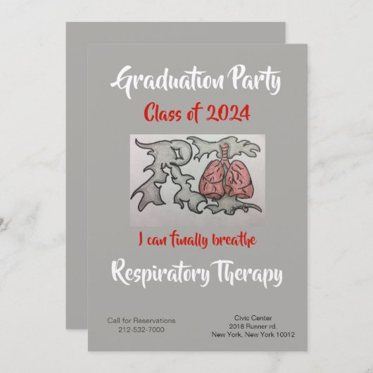 Einladungskarte für Atemtherapeuten Einladung (Vorne/Hinten)