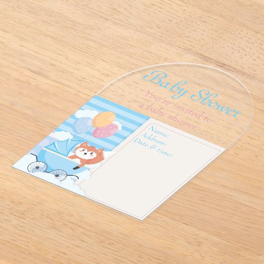 Einladungskarte für Babydusche 9 Acryleinladungen (Ablage )