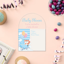 Einladungskarte für Babydusche 9 Acryleinladungen