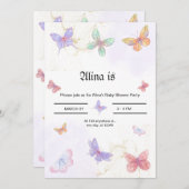 Einladungskarte für Babydusche. Einladung (Vorne/Hinten)