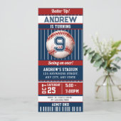 Einladungskarte für Baseball-Geburtstagsparty Einladung (Stehend Vorderseite)