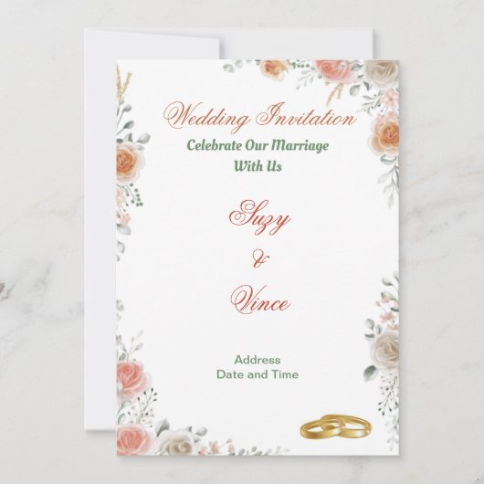 Einladungskarte für Blues-Hochzeit 16 (Vorderseite)