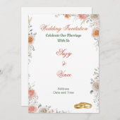 Einladungskarte für Blues-Hochzeit 16 (Vorne/Hinten)