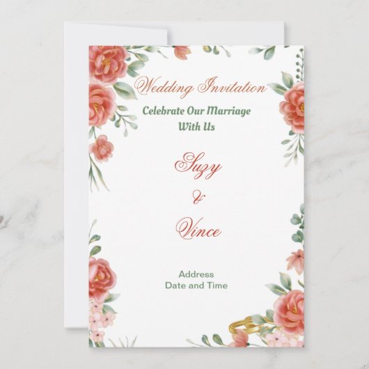 Einladungskarte für Blues-Hochzeit 20 (Vorderseite)