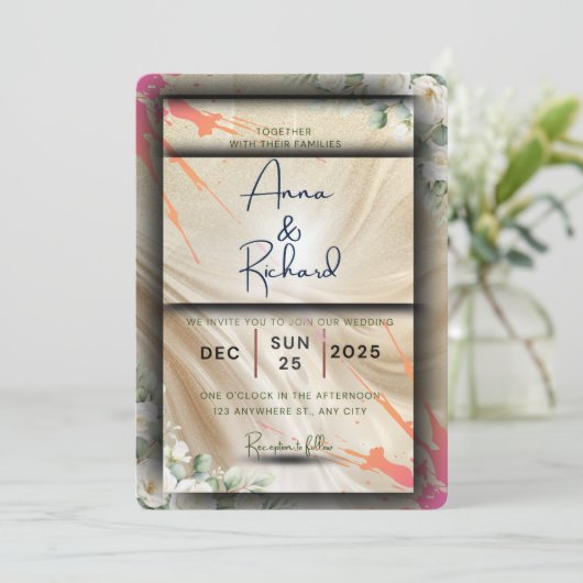 Einladungskarte für Blumenzehen Einladung (Stehend Vorderseite)