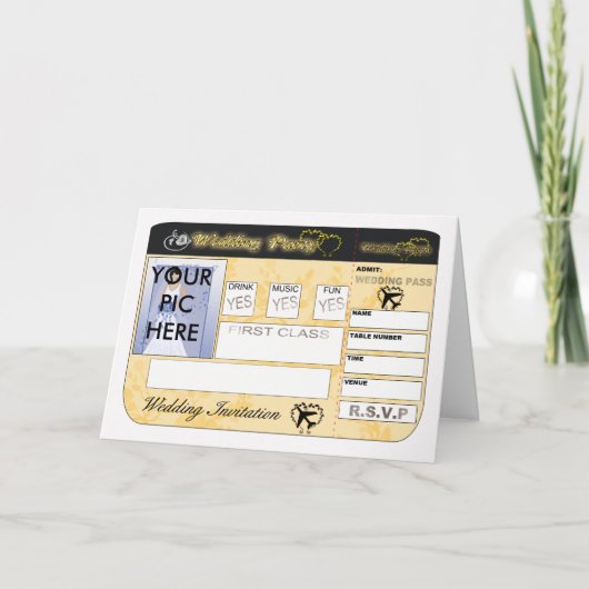 Einladungskarte für Boarding Pass (Vorderseite)