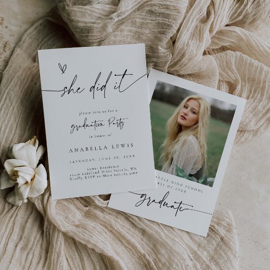 Einladungskarte für Boho Graduation Party