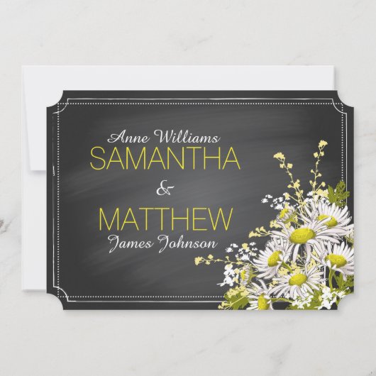 Einladungskarte für Daisis und Chalkboard Einladung (Rückseite)