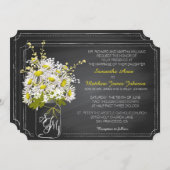 Einladungskarte für Daisis und Chalkboard Einladung (Vorne/Hinten)