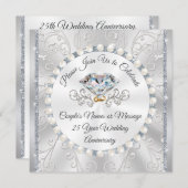 Einladungskarte für das 25. Ehejubiläum (Vorne/Hinten)