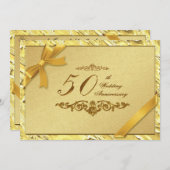 Einladungskarte für das 50. Hochzeitstag Einladung (Vorne/Hinten)