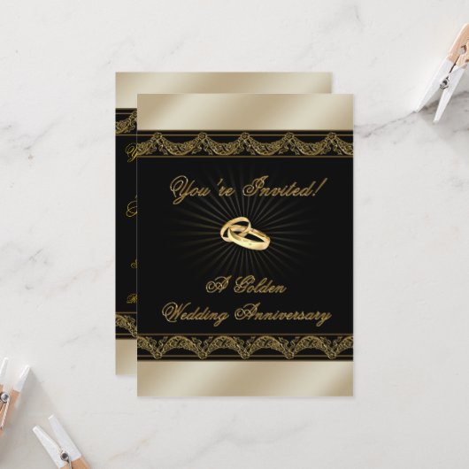 Einladungskarte für das 50. Hochzeitstag Einladung (Vorderseite/Rückseite Beispiel)