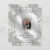 Einladungskarte für das 60. Hochzeitstag Foto Einladung (Vorne/Hinten)