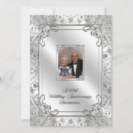 Einladungskarte für das 60. Hochzeitstag Foto Einladung