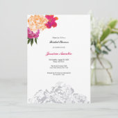 Einladungskarte für das Brautparty Wasserfarbenflo Einladung (Stehend Vorderseite)