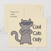 Einladungskarte für das 'Cool Cats Only'-Event (Vorne/Hinten)