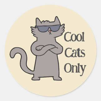 Einladungskarte für das 'Cool Cats Only'-Event Runder Aufkleber