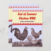 Einladungskarte für das Ende der Sommergeburtshähn Einladung (Vorne/Hinten)