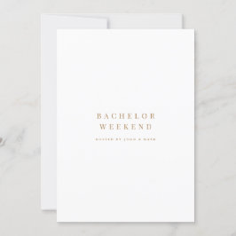 Einladungskarte für das Gold & White Bachelor Woch Einladung