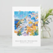 Einladungskarte für das Mittelmeer Bachelor Einladung (Stehend Vorderseite)