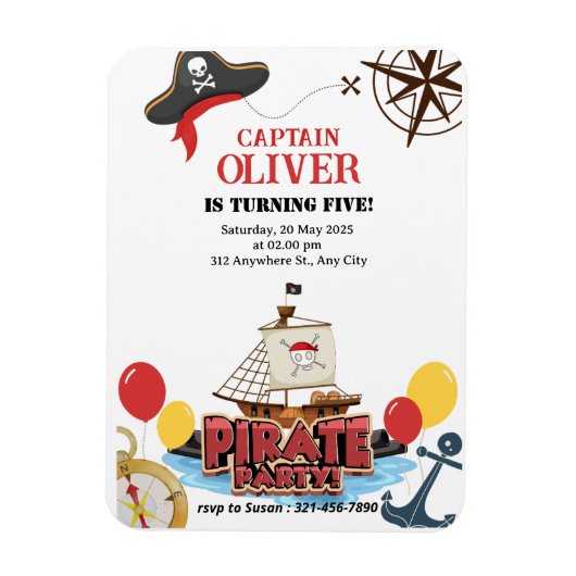 Einladungskarte für das Schiff Nautic Pirate Sea z Magnet (Vertikal)