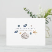 Einladungskarte für das Tropical Beach Bachelor Einladung (Stehend Vorderseite)