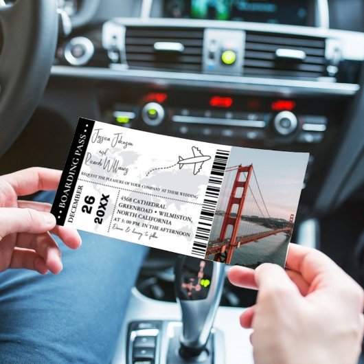 Einladungskarte für den Black Wedding Boarding Einladung