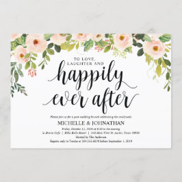 Einladungskarte für den eleganten Blush Post Weddi Einladung