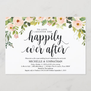 Einladungskarte für den eleganten Blush Post Weddi Einladung